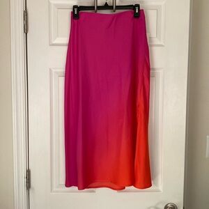 Satin midi-skirt